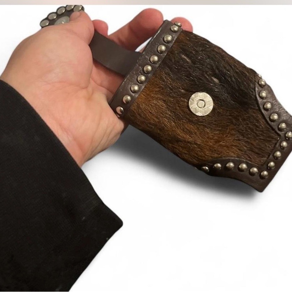 Vintage Western Leather Cowhide Lighter Case |Studded Leather Holder Heart - Picture 5 of 5
